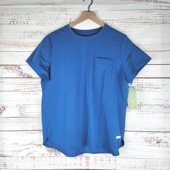 ReSurge Citrine Women's L Blue 1-Pocket Crew Neck Tuck In / Wear Out Scrub Top - Picture 1 of 8